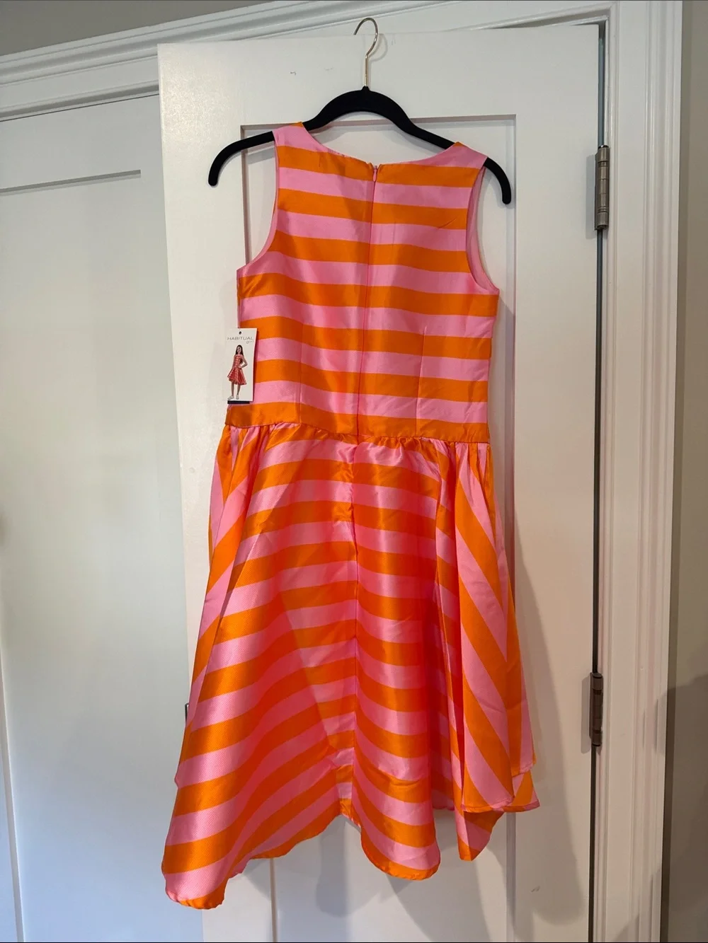 Habitual Girls Pink and Orange Striped Party Dress